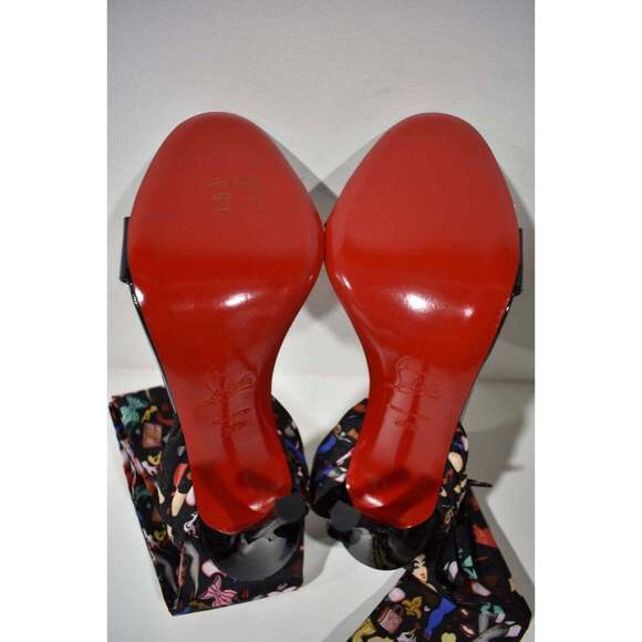 Christian Louboutin Fetish Du Desert 100 Black Lace Up Tie Sandal Heel Pump 38.5 - Picture 12 of 12